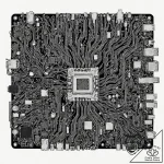 A close-up of a computer motherboard., artist… – tattoo sketch (№1753079870_0, 21.07.2025 06:37) — tattoovalue.net