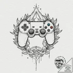 р“сђсѓрїрїр° 14: minimalist & symbolic gamer… – tattoo sketch (№1753080117_0, 21.07.2025 06:41) — tattoovalue.net