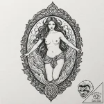 Tattoo sketch aquarius’s water-bearer, with t… – tattoo sketch (№1753080200_0, 21.07.2025 06:43) — tattoovalue.net