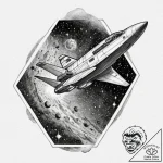 Tattoo sketch a stylized spaceship soaring th… – tattoo sketch (№1753080283_0, 21.07.2025 06:44) — tattoovalue.net