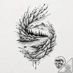 Tattoo sketch an abstract representation of a… – tattoo sketch (№1753080860_0, 21.07.2025 06:54) — tattoovalue.net