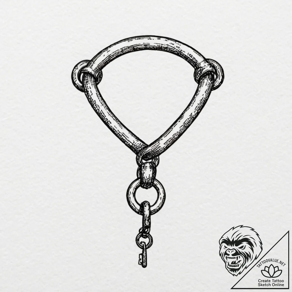 Shackles, tattoo drawing outline, on a clean... - tattoo sketch (№1753081188_0, 21.07.2025 06:59) — tattoovalue.net