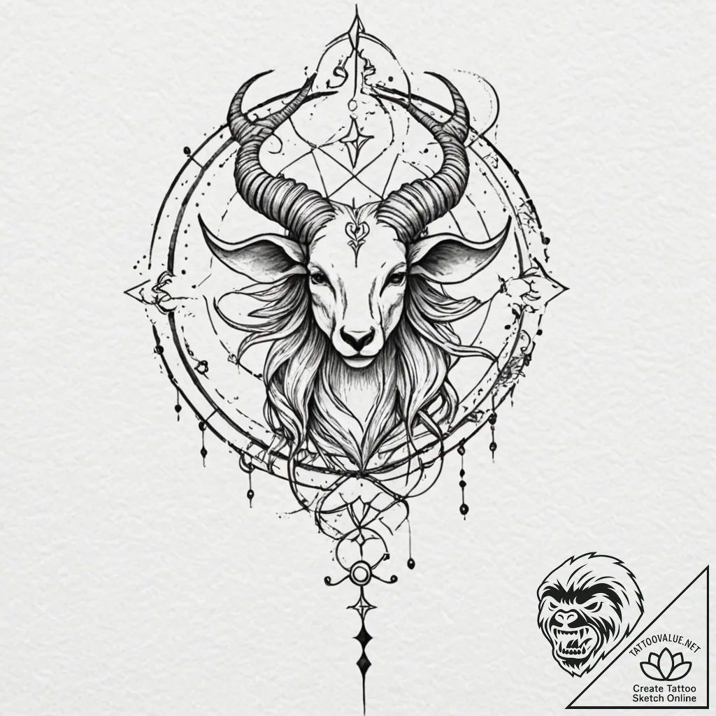 Tattoo design a zodiac symbol integrated into... - tattoo sketch (№1753081849_0, 21.07.2025 07:10) — tattoovalue.net