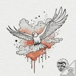 Tattoo sketch a cloud turning into a bird in… – tattoo sketch (№1753082834_0, 21.07.2025 07:27) — tattoovalue.net