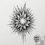 Tattoo design a pixelated explosion that tran… – tattoo sketch (№1753083837_0, 21.07.2025 07:43) — tattoovalue.net