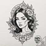 A sketch of daria, with her classic deadpan e… – tattoo sketch (№1753084334_0, 21.07.2025 07:52) — tattoovalue.net