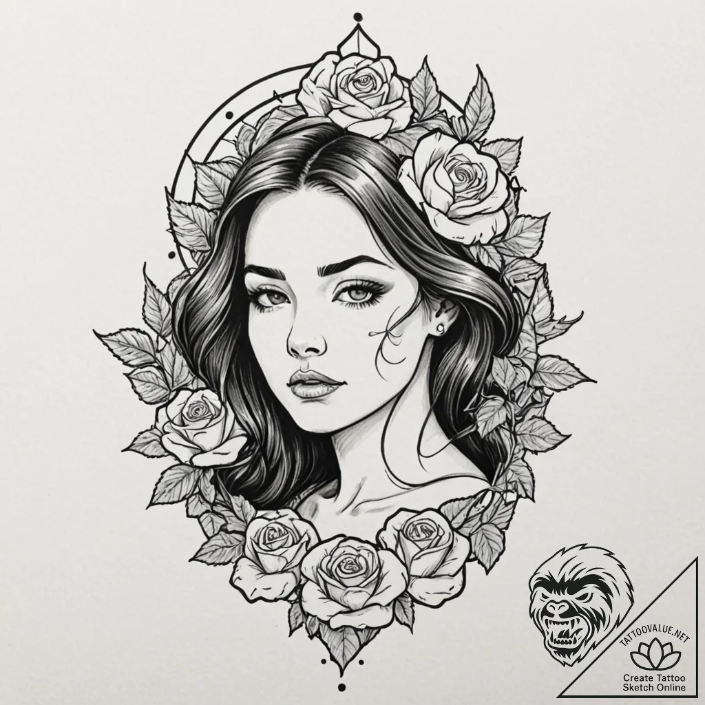 A sketch of daria, with her classic deadpan e... - tattoo sketch (№1753084334_0, 21.07.2025 07:52) — tattoovalue.net