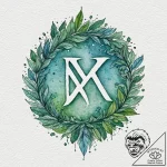 60. tattoo sketch: watercolor “mir” rune, ble… – tattoo sketch (№1753084831_0, 21.07.2025 08:00) — tattoovalue.net