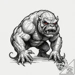 43. a sketch of a rancor, monstrous and power… – tattoo sketch (№1753084912_0, 21.07.2025 08:01) — tattoovalue.net