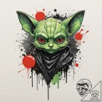16. watercolor sketch of grogu using the forc… – tattoo sketch (№1753085246_0, 21.07.2025 08:07) — tattoovalue.net