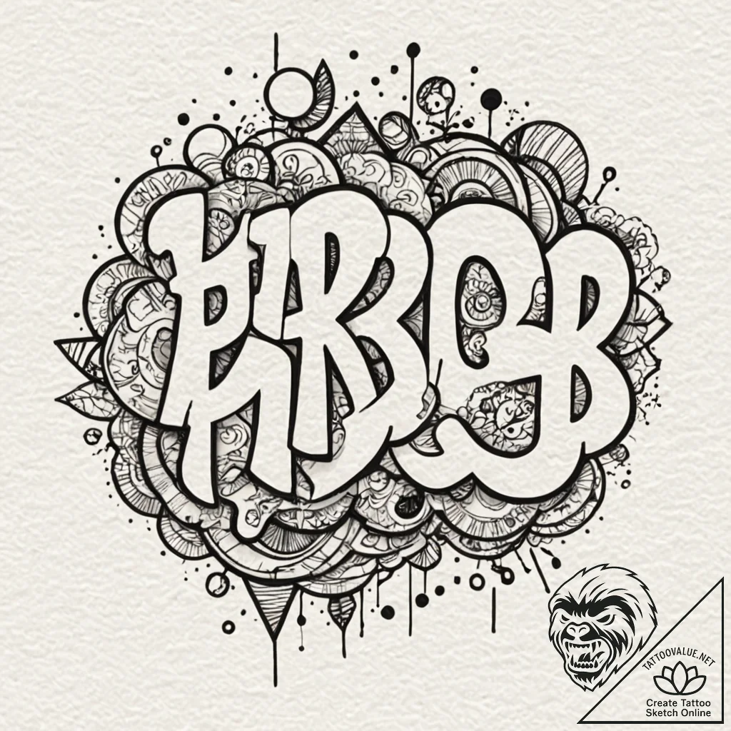 Tattoo sketch a word that transforms into an... - tattoo sketch (№1753086655_0, 21.07.2025 08:30) — tattoovalue.net