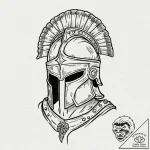 Tattoo design a roman centurion’s helmet, sym… – tattoo sketch (№1753087152_0, 21.07.2025 08:39) — tattoovalue.net