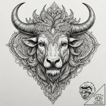 Tattoo sketch a roaring minotaur head, symbol… – tattoo sketch (№1753087483_0, 21.07.2025 08:44) — tattoovalue.net
