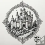 Tattoo sketch a medieval castle wall, strong… – tattoo sketch (№1753087567_0, 21.07.2025 08:46) — tattoovalue.net