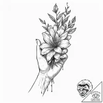 Tattoo sketch: a close-up of marzanna’s hand,… – tattoo sketch (№1753088313_0, 21.07.2025 08:58) — tattoovalue.net