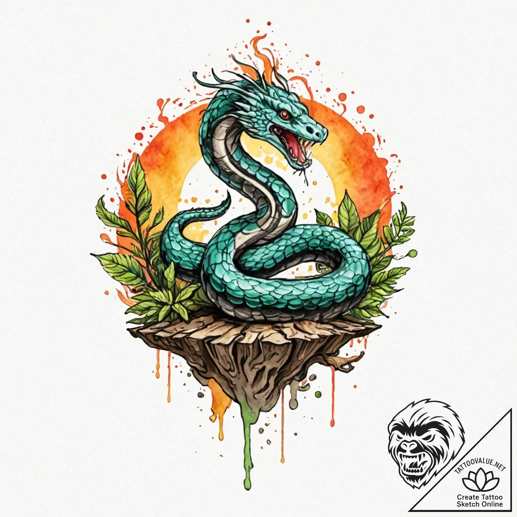 A minimalist tattoo of the cobra kai snake lo... - tattoo sketch (№1753088563_0, 21.07.2025 09:02) — tattoovalue.net