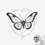 Tattoo design a butterfly in flight, its wing… – tattoo sketch (№1753088895_0, 21.07.2025 09:08) — tattoovalue.net