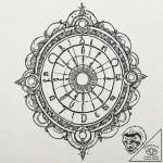 Tattoo design a zodiac glyph composed of micr… – tattoo sketch (№1753088978_0, 21.07.2025 09:09) — tattoovalue.net