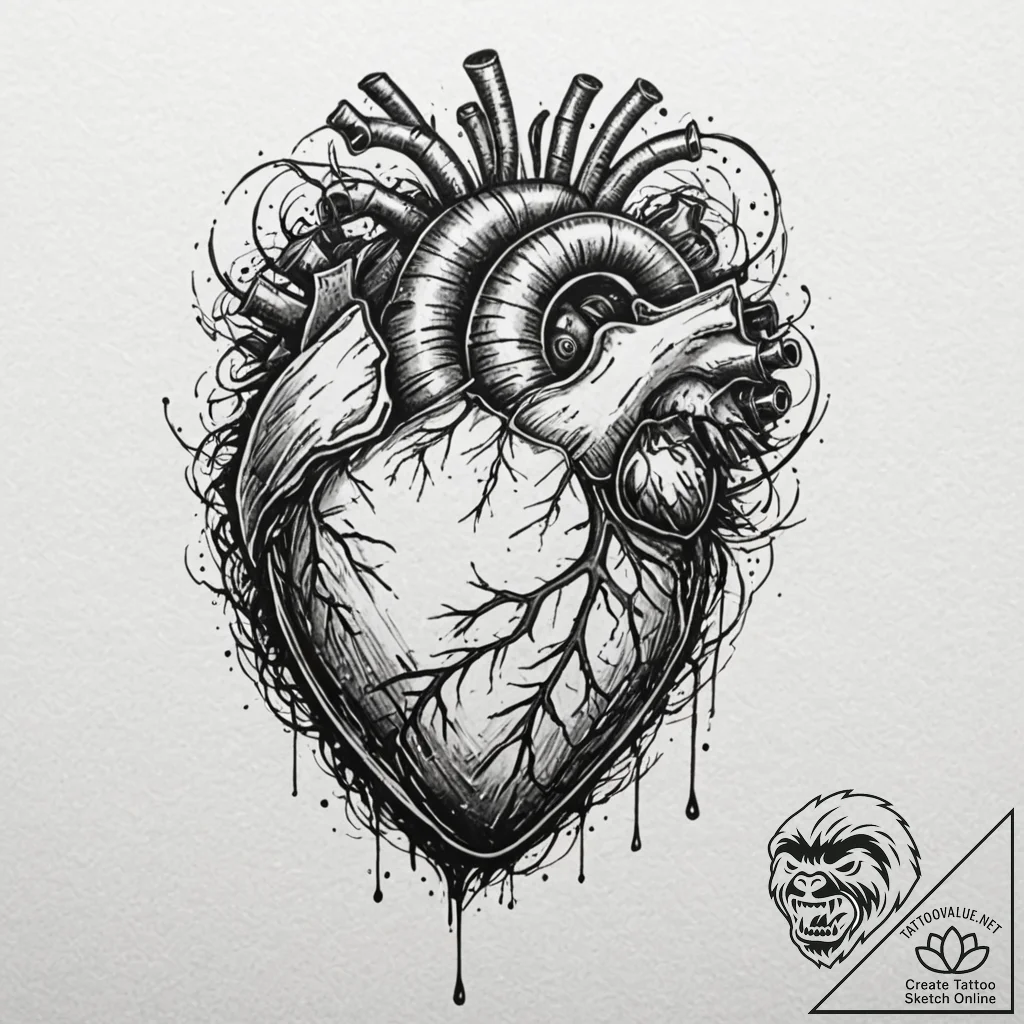 Tattoo design a digital representation of a b... - tattoo sketch (№1753089060_0, 21.07.2025 09:11) — tattoovalue.net
