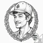 A sketch of dustin with his “thinking cap”, s… – tattoo sketch (№1753089971_0, 21.07.2025 09:26) — tattoovalue.net