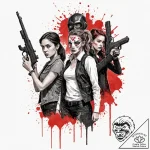 A graphic novel portrait of the main characte… – tattoo sketch (№1753090220_0, 21.07.2025 09:30) — tattoovalue.net
