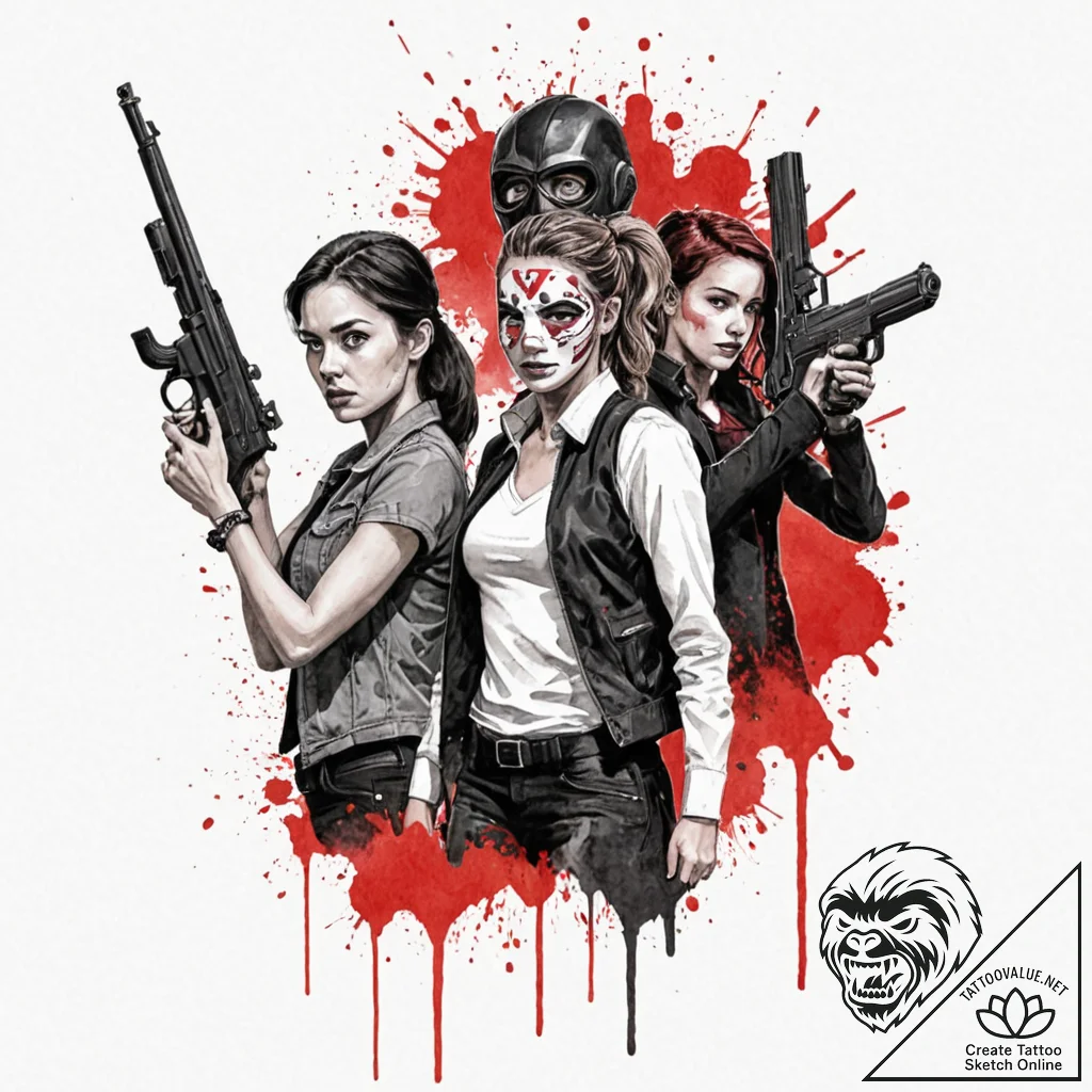 A graphic novel portrait of the main characte... - tattoo sketch (№1753090220_0, 21.07.2025 09:30) — tattoovalue.net