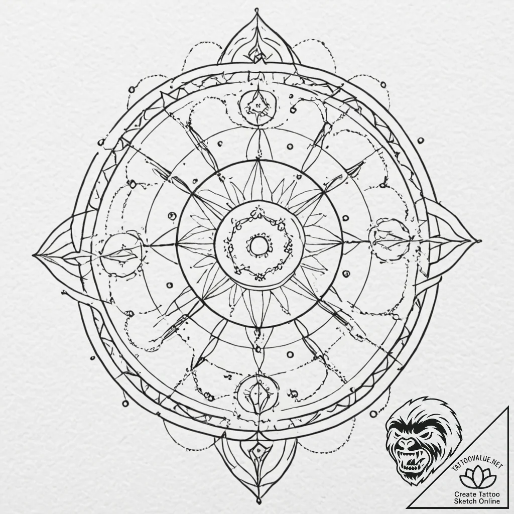 Tattoo sketch a highly detailed zodiac conste... - tattoo sketch (№1753090966_0, 21.07.2025 09:42) — tattoovalue.net