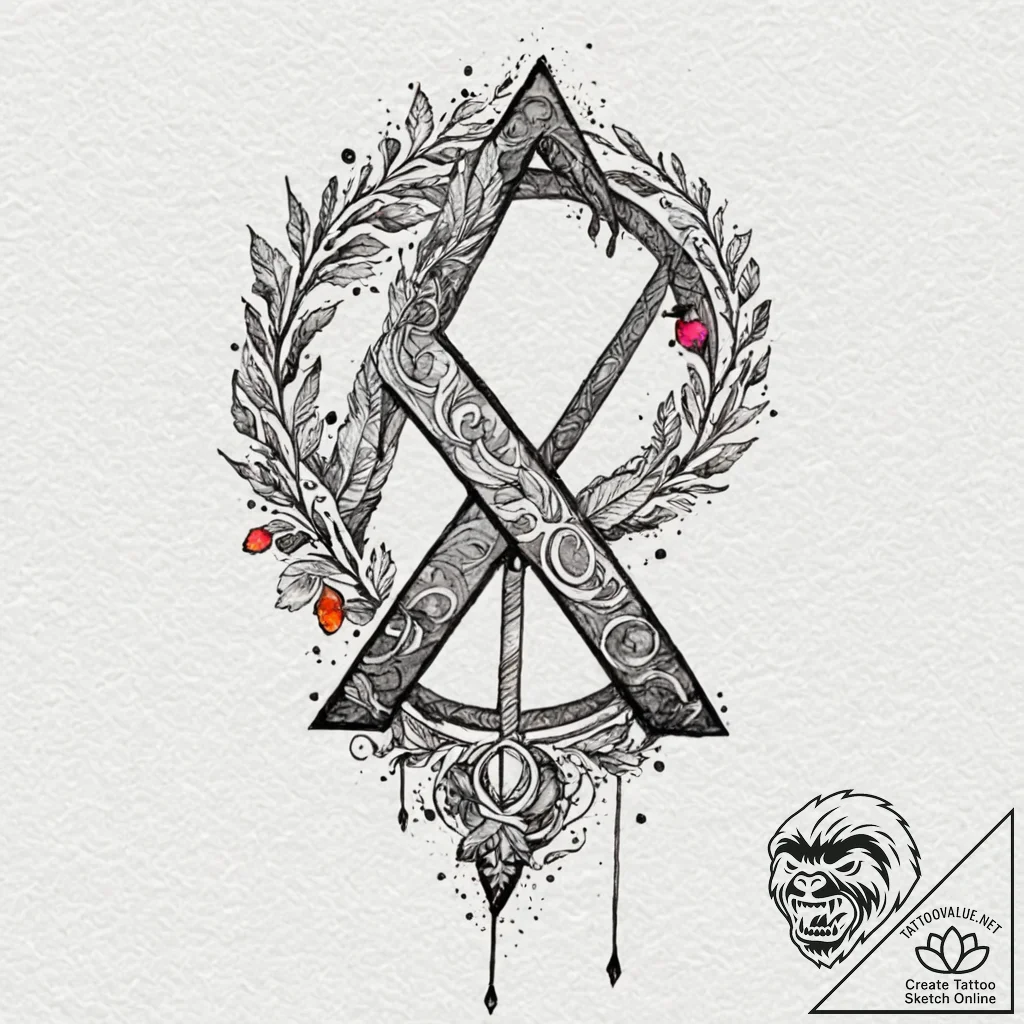 58. tattoo sketch: "mir" rune subtly incorpor... - tattoo sketch (№1753091132_0, 21.07.2025 09:45) — tattoovalue.net