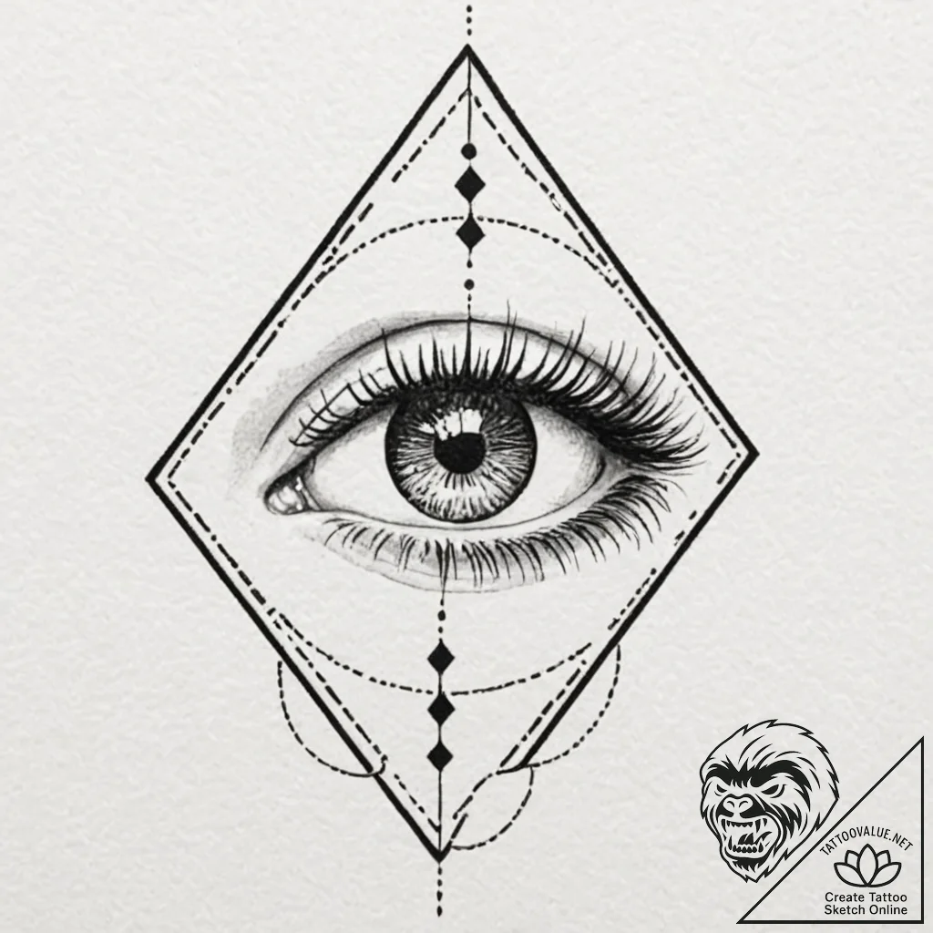 Tattoo sketch a powerful, unblinking eye, sym... - tattoo sketch (№1753091297_0, 21.07.2025 09:48) — tattoovalue.net
