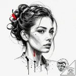 Tattoo sketch a subtle profile of a face in t… – tattoo sketch (№1753091629_0, 21.07.2025 09:53) — tattoovalue.net