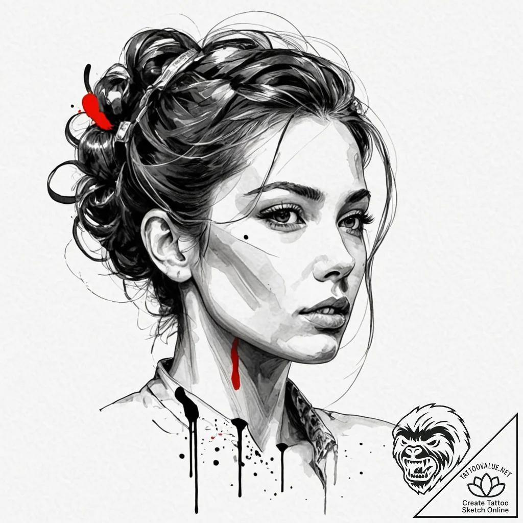 Tattoo sketch a subtle profile of a face in t... - tattoo sketch (№1753091629_0, 21.07.2025 09:53) — tattoovalue.net