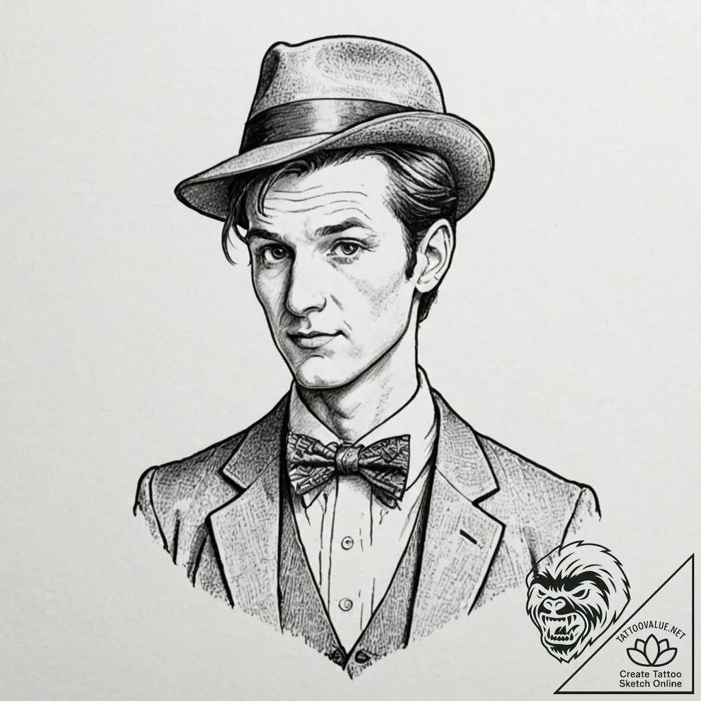 A neo-traditional portrait of the eleventh do... - tattoo sketch (№1753091876_0, 21.07.2025 09:57) — tattoovalue.net