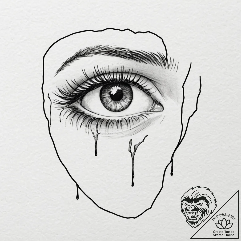 A linework tattoo of the iconic eye-slitting... - tattoo sketch (№1753091960_0, 21.07.2025 09:59) — tattoovalue.net