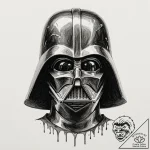 A sketch style portrait of darth vader, half… – tattoo sketch (№1753092209_0, 21.07.2025 10:03) — tattoovalue.net
