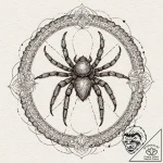 Tarantula, artistic tattoo sketch, geometric… – tattoo sketch (№1753092625_0, 21.07.2025 10:10) — tattoovalue.net