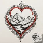 Tattoo design a minimalist tattoo of a heartb… – tattoo sketch (№1753092707_0, 21.07.2025 10:11) — tattoovalue.net