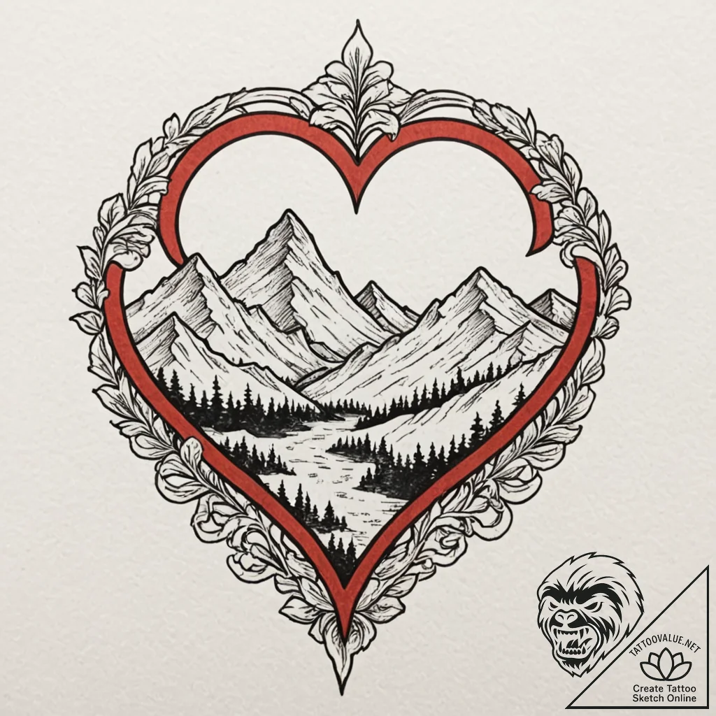 Tattoo design a minimalist tattoo of a heartb... - tattoo sketch (№1753092707_0, 21.07.2025 10:11) — tattoovalue.net