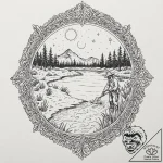 A person harvesting salt from an evaporation… – tattoo sketch (№1753094698_0, 21.07.2025 10:44) — tattoovalue.net