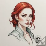 A neo-traditional tattoo of triss merigold, w… – tattoo sketch (№1753094780_0, 21.07.2025 10:46) — tattoovalue.net