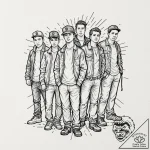 A sketch of the main characters from the usua… – tattoo sketch (№1753095360_0, 21.07.2025 10:56) — tattoovalue.net