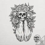 A watercolor tattoo of the big, booted foot f… – tattoo sketch (№1753095776_0, 21.07.2025 11:02) — tattoovalue.net