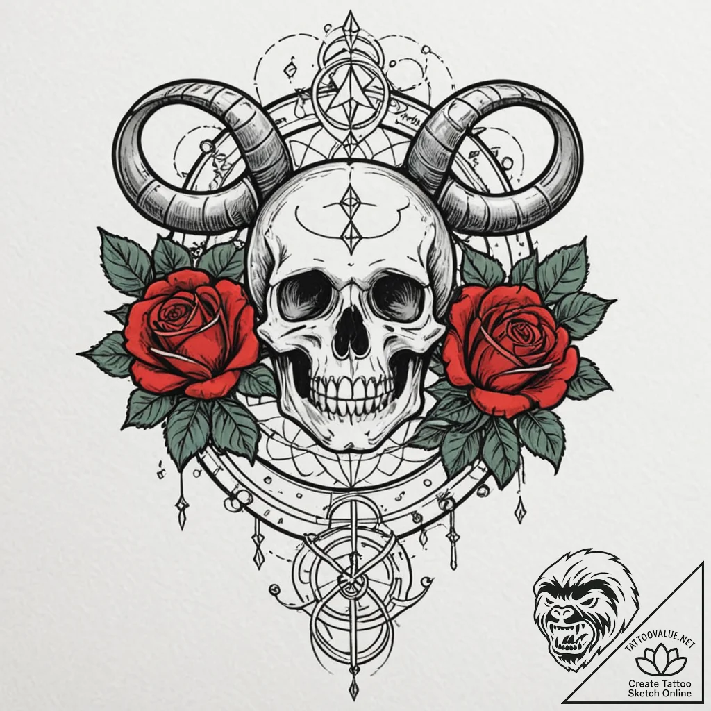 Tattoo sketch a zodiac symbol with a tiny, co... - tattoo sketch (№1753095858_0, 21.07.2025 11:04) — tattoovalue.net