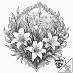 Lilies of the valley, ink illustration for ta… – tattoo sketch (№1753096355_0, 21.07.2025 11:12) — tattoovalue.net