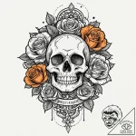 Apricot, tattoo line art, on a clean white pa… – tattoo sketch (№1753097517_0, 21.07.2025 11:31) — tattoovalue.net