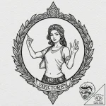 Tattoo design a stylized “victory royale” ban… – tattoo sketch (№1753098016_0, 21.07.2025 11:40) — tattoovalue.net