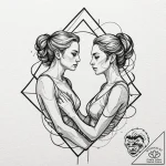 Tattoo sketch gemini twin figures created fro… – tattoo sketch (№1753098431_0, 21.07.2025 11:47) — tattoovalue.net