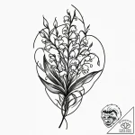 Tattoo design a lily of the valley, represent… – tattoo sketch (№1753098513_0, 21.07.2025 11:48) — tattoovalue.net