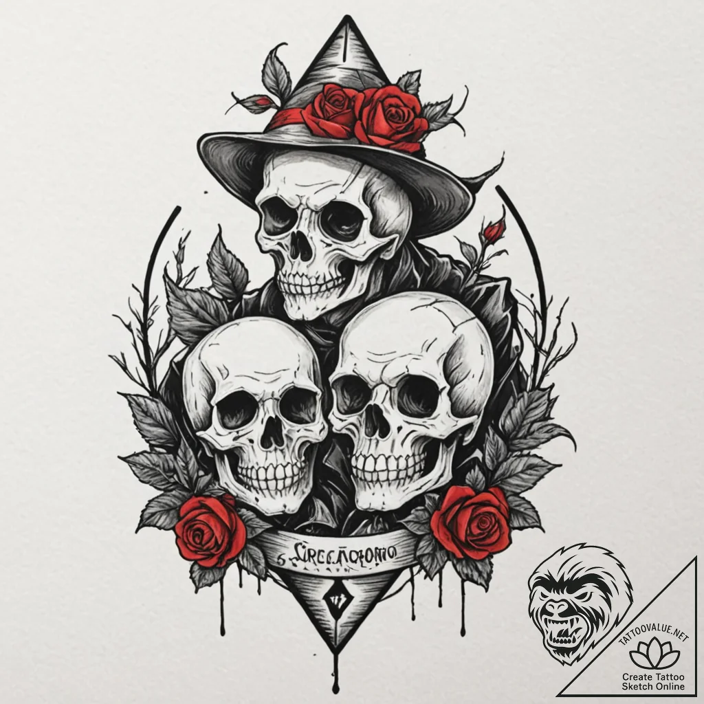 A watercolor tattoo of the creepy scarecrows... - tattoo sketch (№1753098929_0, 21.07.2025 11:55) — tattoovalue.net