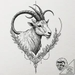 Tattoo design a capricorn goat-fish, half bla… – tattoo sketch (№1753099012_0, 21.07.2025 11:56) — tattoovalue.net