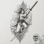 Tattoo sketch a katana or samurai sword pierc… – tattoo sketch (№1753099096_0, 21.07.2025 11:58) — tattoovalue.net